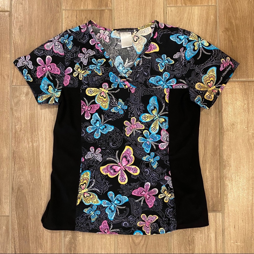Cherokee Flexibles V-Neck Printed Scrub Top